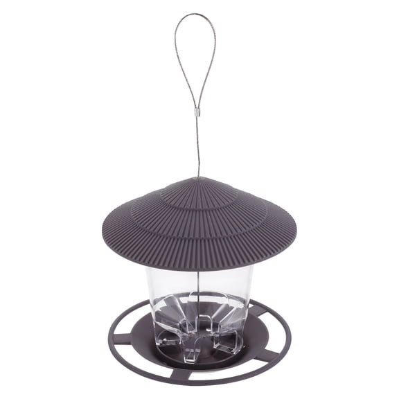 YOSADIER Grey Plastic Wild Bird Feeder for Patio or Garden with and Large Capacity 12.5 inches