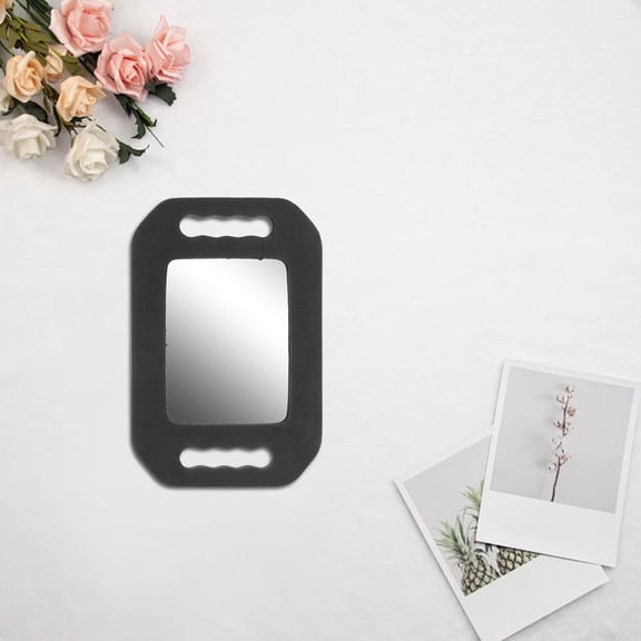 YOSADIER Handheld Black Salon Mirror with Foam Backing Anti Drop Technology for Haircare Use