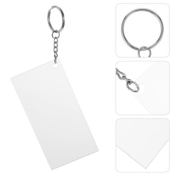 YOSADIER Keychain Craft Kit 30Pcs Transparent White Alloy Multi-Functional Hanging Decoration For Daily Use
