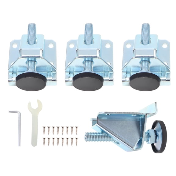 YOSADIER Leg Leveler Adjustable 1 Set 4Pcs in Silver for Heavy Duty Furniture and Table Stabilization
