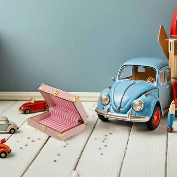 YOSADIER Mini Wooden Suitcase 1 Set for Hobbyists Landscape Decoration and Exhibition Display