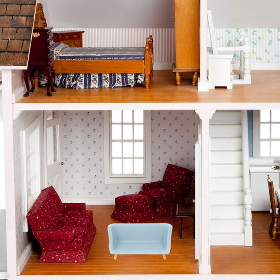 YOSADIER Miniature Plastic Sofa Couch for Dollhouse, Small Scale Doll Furniture Accessory, 1 Set Miniature Dollhouse Furniture