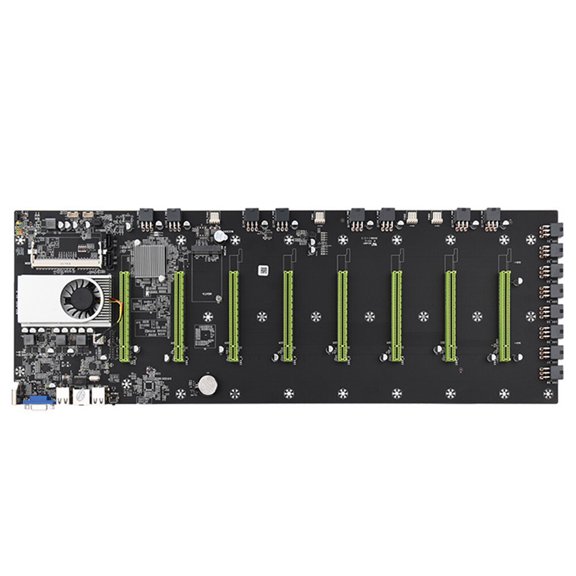 YOSADIER Mining Machine Motherboard with 8 GPU Slots PCIe Low Power Consumption Black PCB