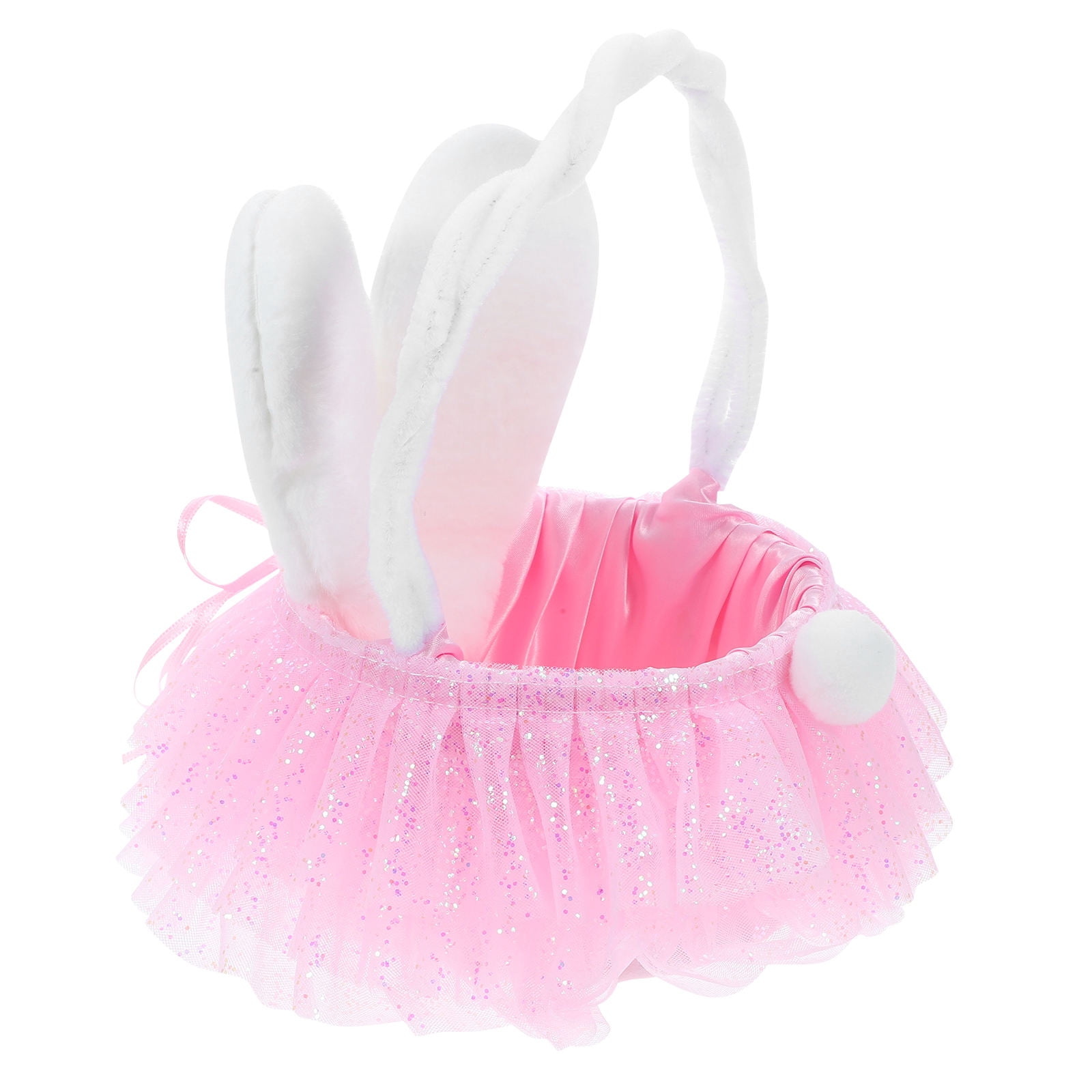 YOSADIER Plush Easter Bunny Toy Set with Flower Basket and Carton, Perfect Kids Holiday Decor and Spring Celebration