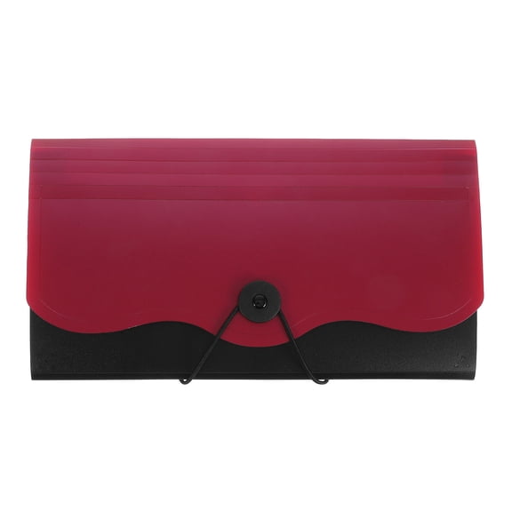 YOSADIER Waterproof Red Document Organizer Folder Plastic Accordion File with Multiple Sections