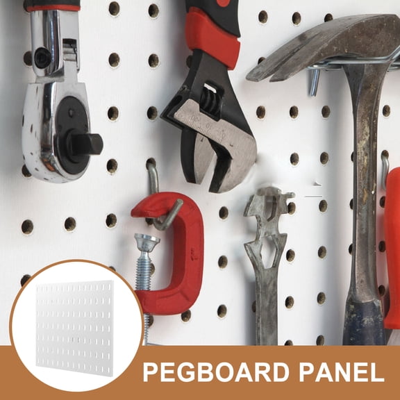 YOSADIER Plastic Pegboard Panel for Garage and Entryway Wall Tool Organizer in White