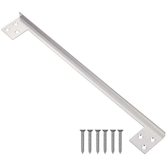 YOSADIER Outswing Door Latch Protector Plate in Plated Silver Stainless Steel for Security