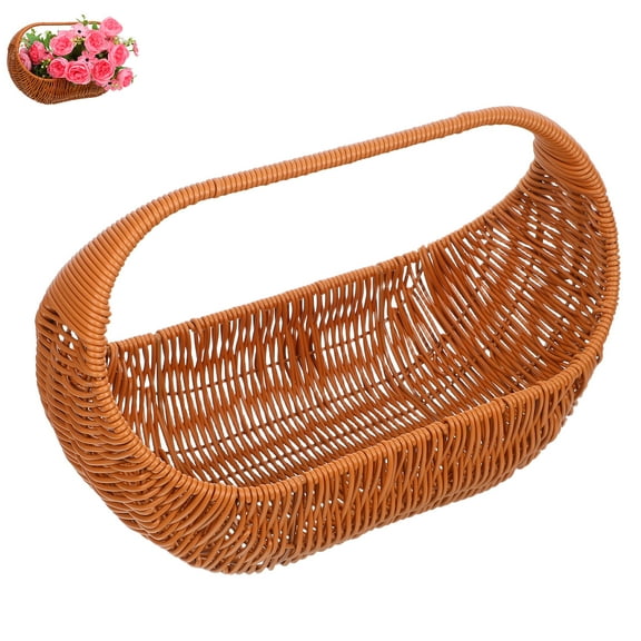 YOSADIER Multipurpose Brown Picnic Basket with Handle for Outdoor Events and Wedding Decor