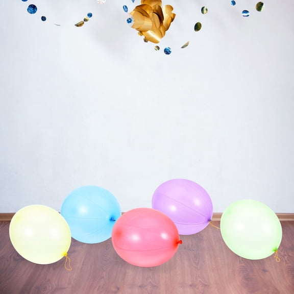 YOSADIER Punch Balloons Assorted Color 21x7cm 8.3x2.8in Latex Inflatable Elastic Handle 50Pcs