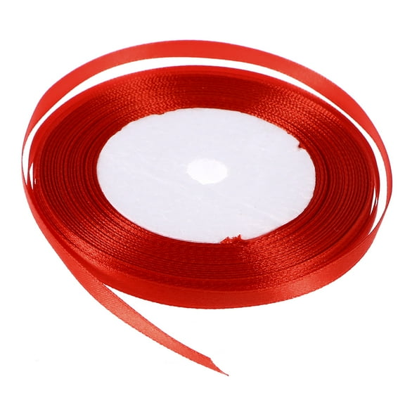 YOSADIER Red Silk Ribbon Roll for Floral Design Sewing and Crafting Durable Polyester Material