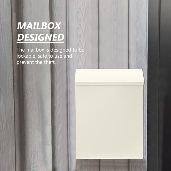 YOSADIER Refined Beige Letter Box Wall-Mounted Post Container with Lock for Home Mail Storage