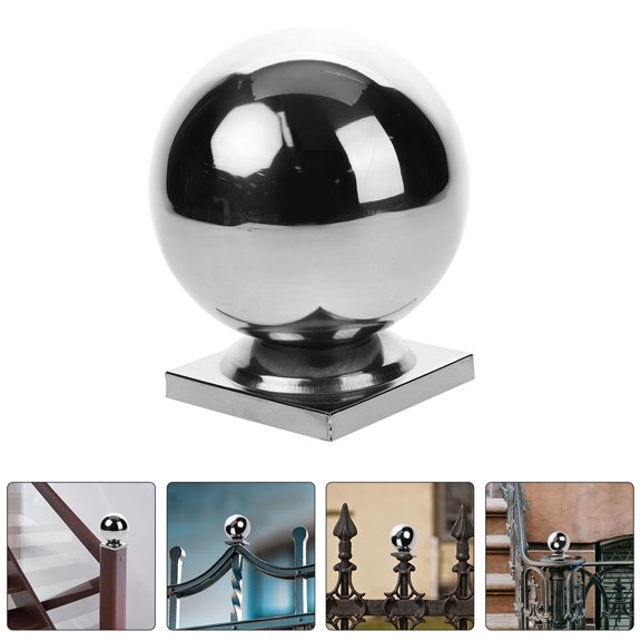 YOSADIER Quick Install Metal Handrail Ball Durable Plated Silver Stairway Railing Finial for Indoor Outdoor Use