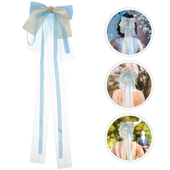 YOSADIER Bows for Hair Bowknot Hair Bows Sky-Blue Cloth 1Set Daily Life and Photoshoots Accessory for Daughters