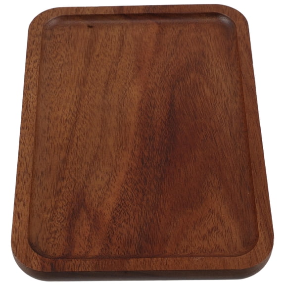 YOSADIER Wooden Cake Serving Plate Coffee Color Rustic Snack Board for Desserts and Pastries, Kitchen Serving Tray