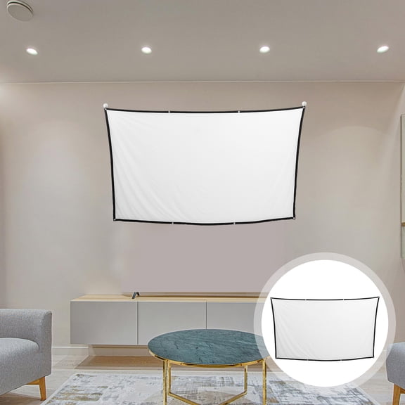 YOSADIER Screen Projector Screen Rectangular White For Camping Users Of Projectors 1Set