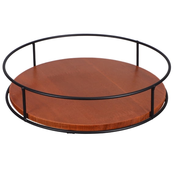 YOSADIER Rotating Kitchen Spice Organizer Stand Black Wooden Seasoning Storage Rack for Cooking Enthusiasts 1 Set