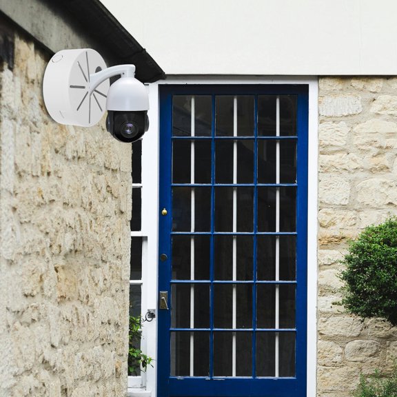 YOSADIER Security Camera Base Mount Camera Mount Box Plastic White Prevent Theft or Damage Office Security 1Set