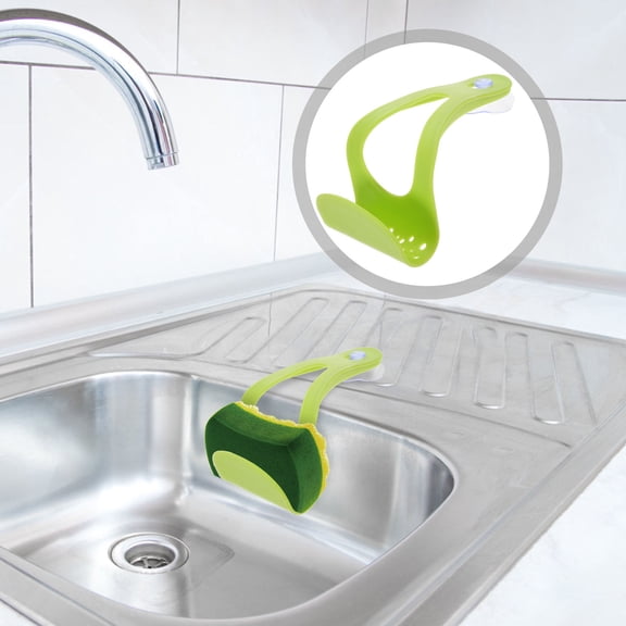 YOSADIER Kitchen Sink Storage Bag with Cup Sponge Holder Hanging Organizer Green Plastic Drain Rack