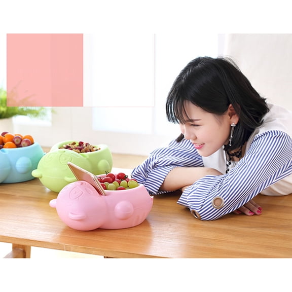 YOSADIER Bear Shaped Dish Snack Bowl With Phone Holder Pink 1Pcs 9.8x5.5in