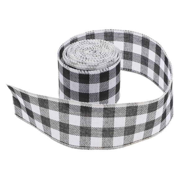 YOSADIER Multi-Color Plaid Wired Ribbon Roll for Holiday Crafts, Wrapping, Party Decorations, 1 Roll,