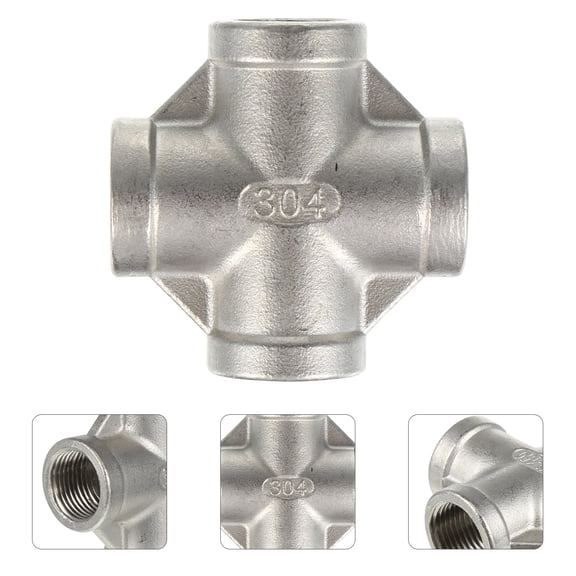 YOSADIER Pipe Fitting Stainless Steel Joint Silver 1Pack