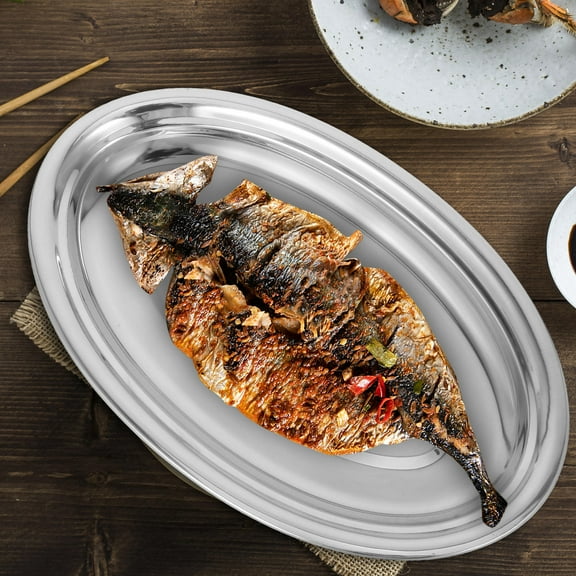 YOSADIER Stainless Steel Fish Steamer for Elegant Serving and Cooking Silver