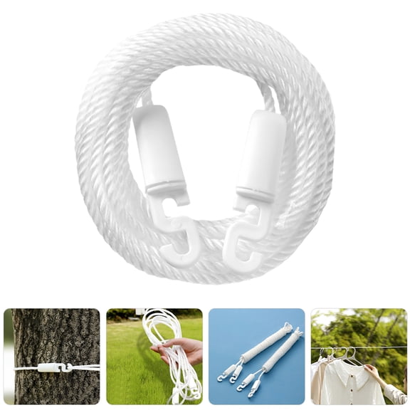 YOSADIER Portable White Polyester Clothesline for Outdoor Drying Travel Camping Use
