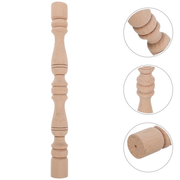 YOSADIER Sturdy Wood Staircase Balusters in Khaki with Decorative European Patterns for Home Interiors