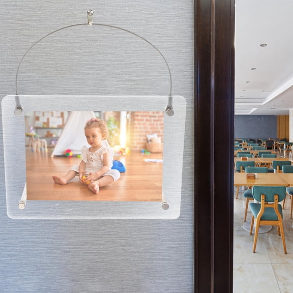YOSADIER Transparent Acrylic Floating Picture Frame Simple Style for Wall Mount and Tabletop Decor