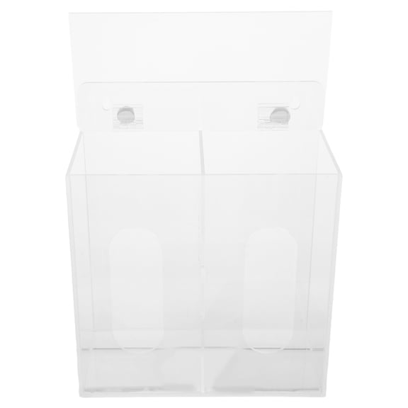 YOSADIER Transparent Face Mask Storage Box with Wall Mount and Desktop Use for Organized Storage