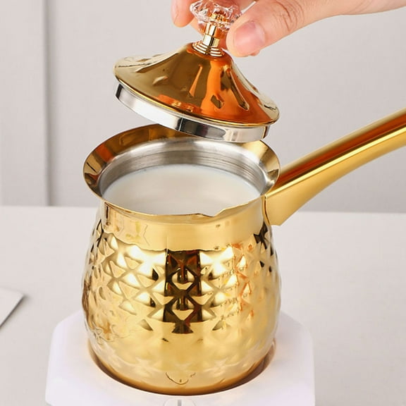 YOSADIER Golden Turkish Coffee Maker Stainless Steel for Traditional Brewing Home