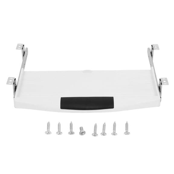 YOSADIER Ergonomic White Keyboard Drawer Tray with Slide Out Design Stable ABS Build for Workspace