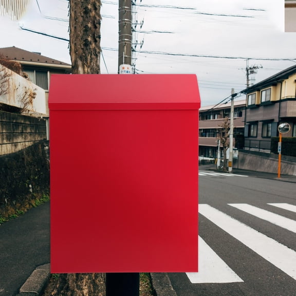 YOSADIER Wall-Mounted Mailbox Red European Style Letter Box Waterproof and Lockable for Home Use