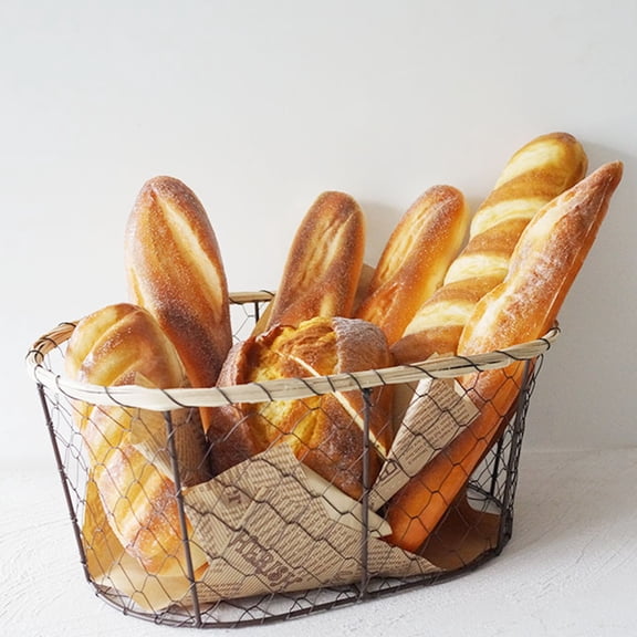 YOSADIER Iron Wire Bread Basket for Serving Black Metal Wire Kitchen Storage and Fruit Basket