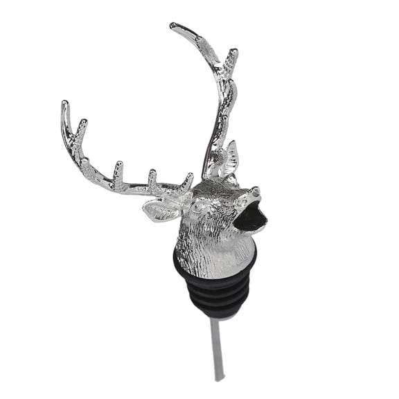 YOSADIER Deer Head Shaped Bottle Stopper with Pour Spout Zinc Alloy for Restaurant Use 1Pcs