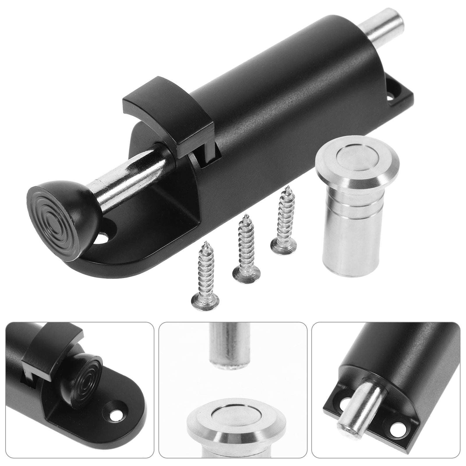 Spring Loaded Fencing YOSADIER Spring-Loaded Fence Bolt Zinc Alloy Black Home Security Easy ...