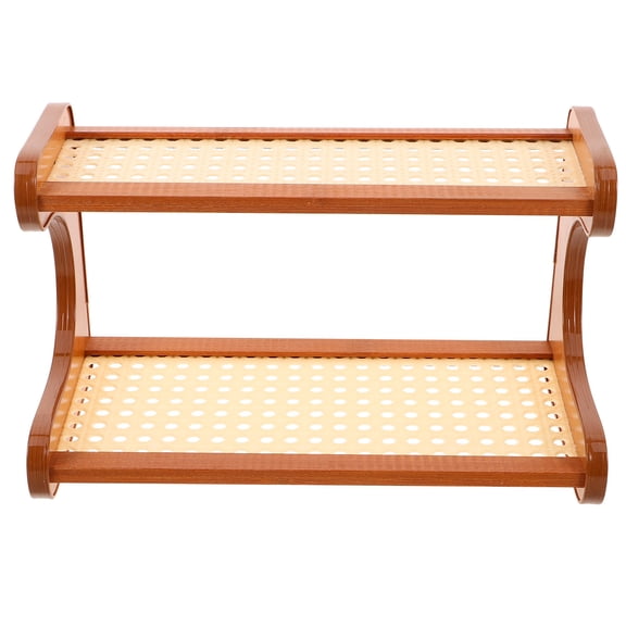 YOSADIER Rustic Desktop Organizer Shelf MDF Storage Rack for Dorm Room Office Desk Accessories