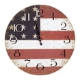 thumbnail image 1 of Yosemite Circular Wooden Wall Clock with American Flag Print in Multi-Color, 1 of 4