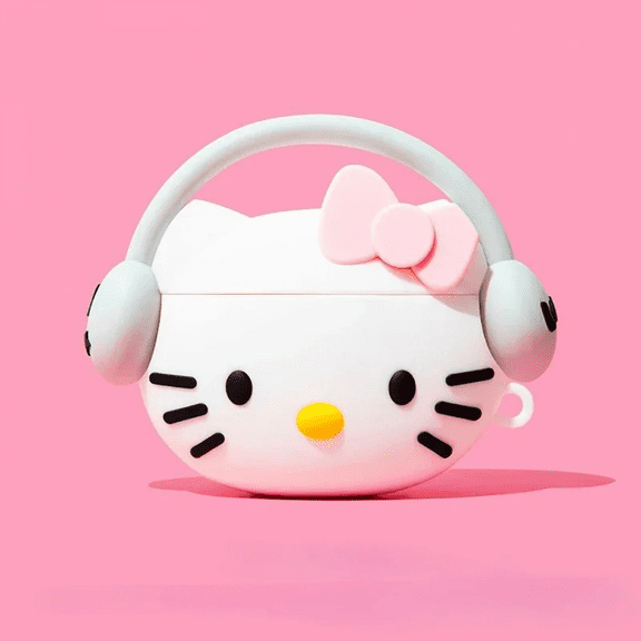 YOSENING Cartoon Hello Kitty Silicone Protective Case for Airpods 3 Wireless Earbuds Charger with Carabiner Clip - Anti-Scratch Cover QQH624-2909