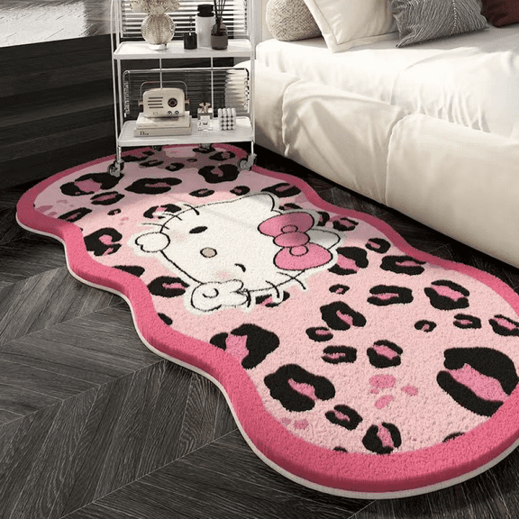 HELANHO Cute Cartoon Hello Kitty Non-Slip Floor Mat - Stain-Resistant Carpet for Bedroom, Living Room, Sofa QQH63-842