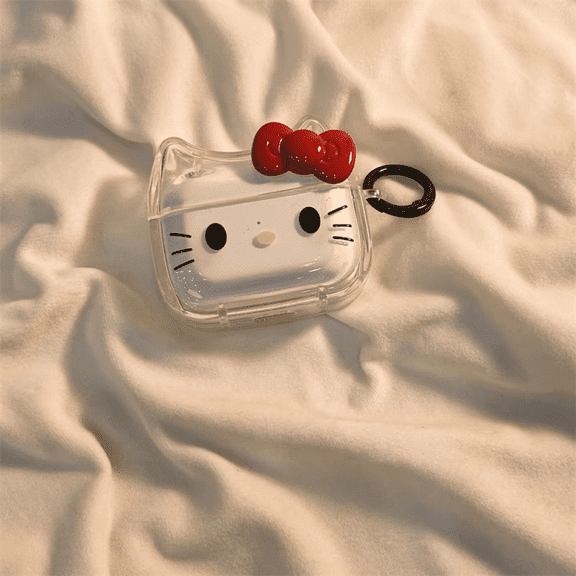 YOSENING Cute Hello Kitty Cartoon Transparent Soft TPU Protective Cover for AirPods 4, Shockproof & Durable Earbuds Accessory QQH624-442