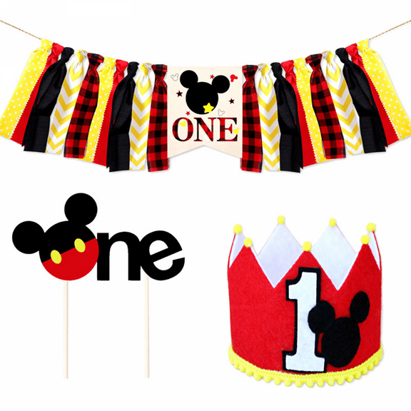 YOSENING Mickey_Mouse 1-2st Happy Birthday Party Banner Decoration For Kid Favor Holiday Party Set Theme Decoration QQH624-2440
