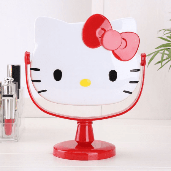 YOSENING Pink Cartoon Hello Kitty Portable Makeup Mirror - Cute Desktop Mirror for Home/Office, Compact & Lightweight Design, Stylish Gift for Women QQH624-438