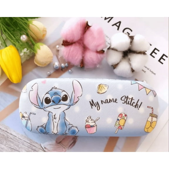 YOSENING Stitch Glasses Storage Box, Cute Cartoon Shockproof Glasses Storage Box, Portable Hard Shell Protective Kids Gifts SD621-015