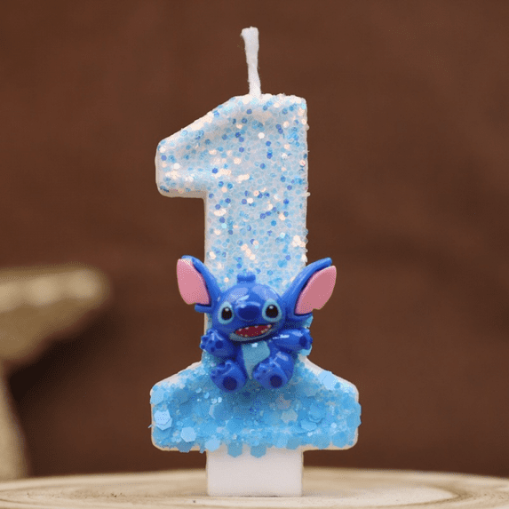YOSENING Stitch Number Birthday Candles - Cartoon Colour Changing Cake Decorations for Kids’ Parties, Fun Designs Birthday Party Decorations SD621-004