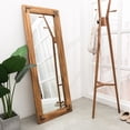 thumbnail image 1 of YOSHOOT Wooden Full Length Mirror, 63"x24" Rustic Standing Mirror, Large Solid Wood Frame Floor Mirror Dressing Mirror for Bedroom,Brown, 1 of 8