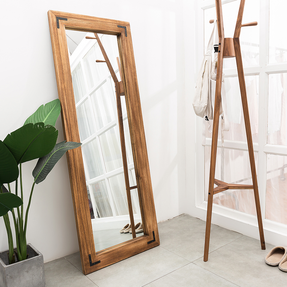 Beautifully Designed Wooden Mirror ,Gray