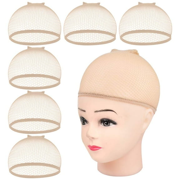 YOSICL Mesh Wig Cap,3 Packs 6Pcs Wig Caps Mesh Net Wig Caps Net Caps for Weave Close End Fishnet Wig Cap, Light Brown