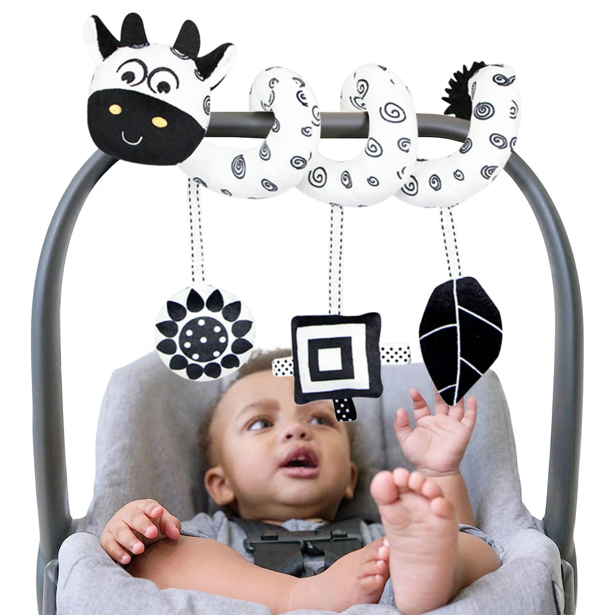YOSINT Baby Car Seat Toys, Stretch & Spiral Activity Toy, Black & White ...