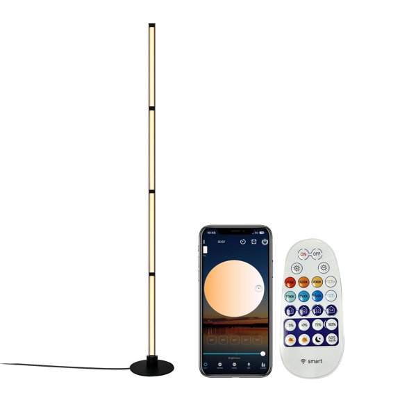 YOSION Smart Floor Lamp, 5.3FT Height LED Standing Lamp with APP/Remote Control, 2700K-6500K Dimmable Corner Light for Home, Living Room, Bedroom, Office Y101